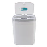 Smart Trash Can 16L Infrared Induction Button Control Manual Mute Household Automatic Trash Can with Night Light White