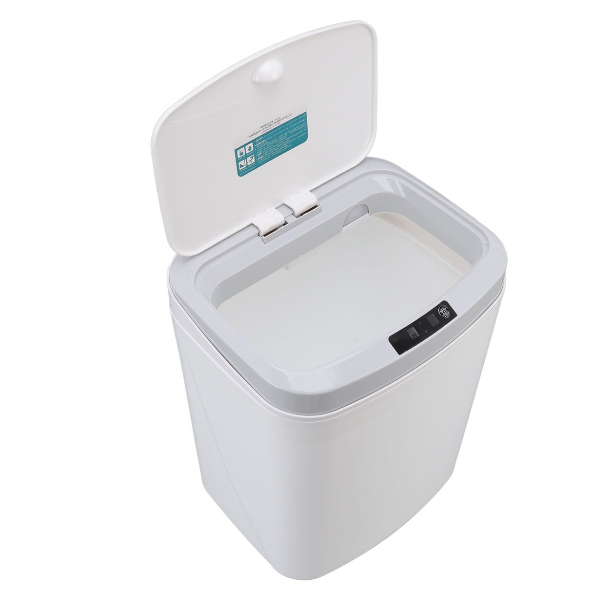 Smart Trash Can 16L Infrared Induction Button Control Manual Mute Household Automatic Trash Can with Night Light White