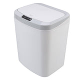 Smart Trash Can 16L Infrared Induction Button Control Manual Mute Household Automatic Trash Can with Night Light White
