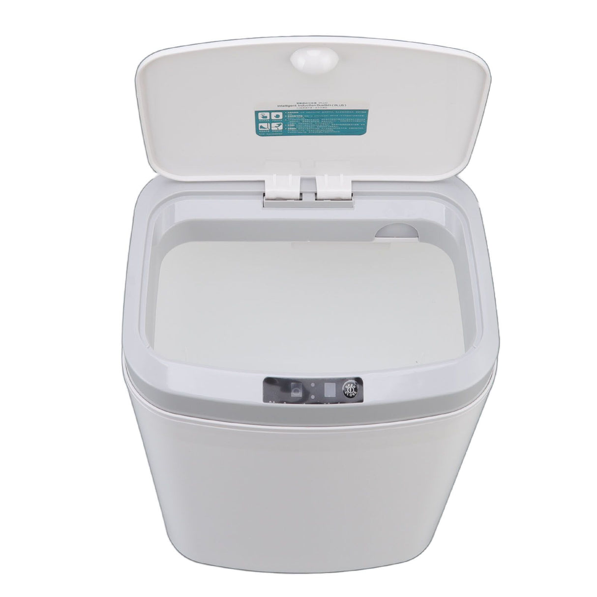 Smart Trash Can 16L Infrared Induction Button Control Manual Mute Household Automatic Trash Can with Night Light White