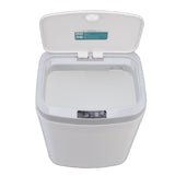 Smart Trash Can 16L Infrared Induction Button Control Manual Mute Household Automatic Trash Can with Night Light White - 45-Degree Angle