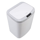 Smart Trash Can 16L Infrared Induction Button Control Manual Mute Household Automatic Trash Can with Night Light White
