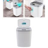 Smart Trash Can 16L Infrared Induction Button Control Manual Mute Household Automatic Trash Can with Night Light White - Extra Image