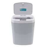 Smart Trash Can 16L Infrared Induction Button Control Manual Mute Household Automatic Trash Can with Night Light Gray - 45-Degree Angle