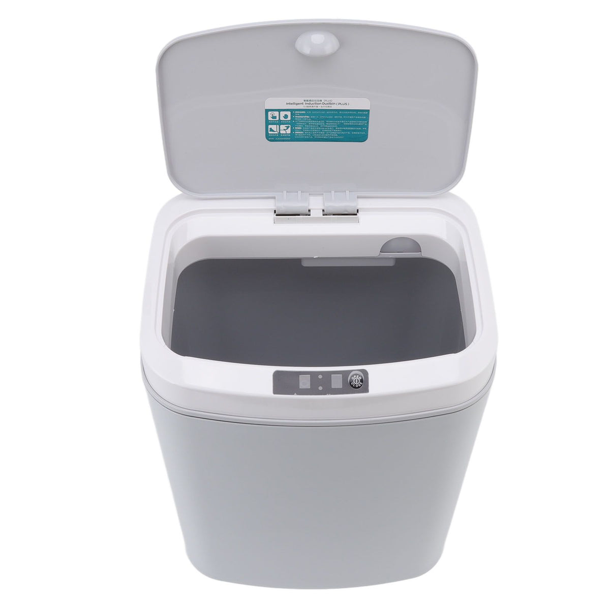 Smart Trash Can 16L Infrared Induction Button Control Manual Mute Household Automatic Trash Can with Night Light Gray