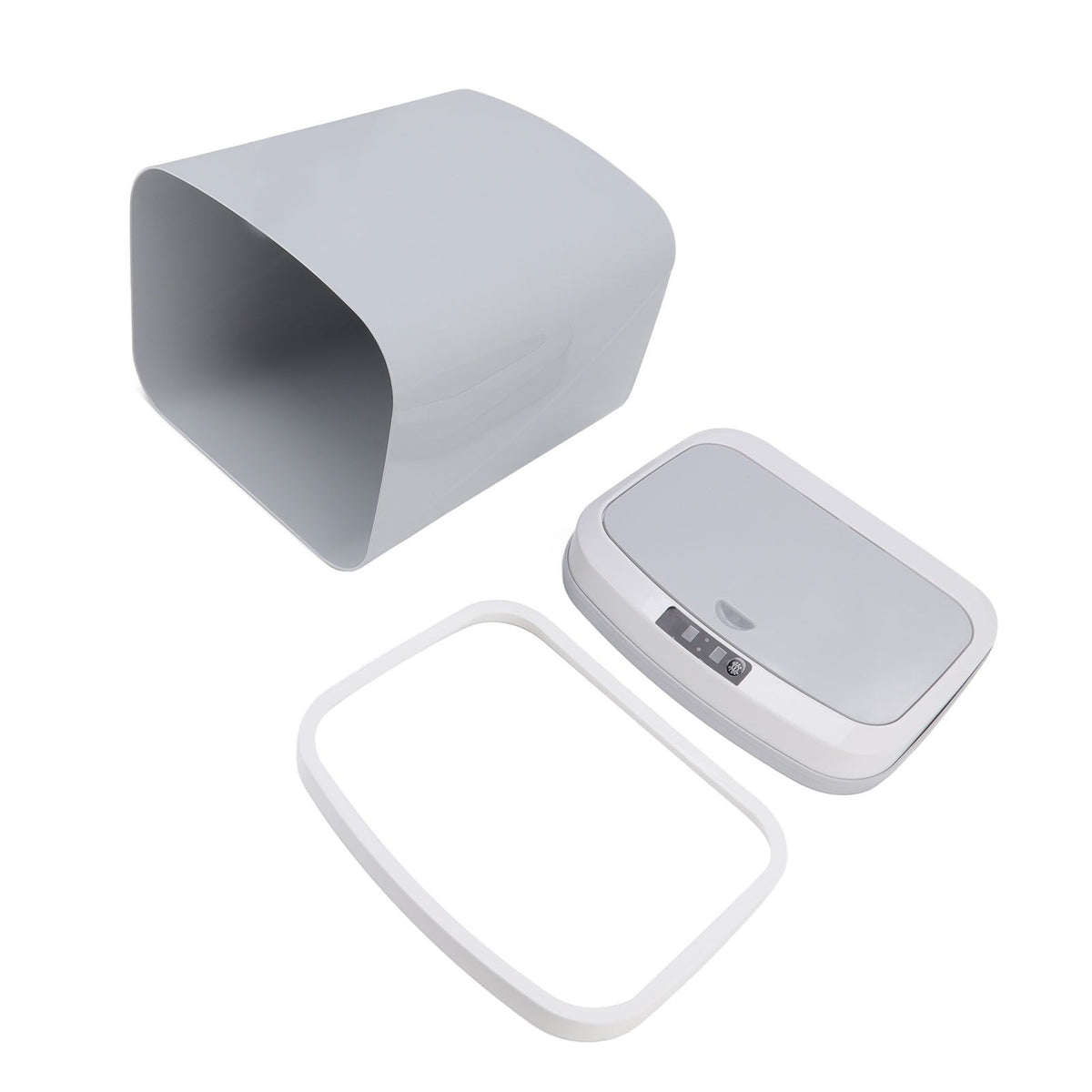 Smart Trash Can 16L Infrared Induction Button Control Manual Mute Household Automatic Trash Can with Night Light Gray