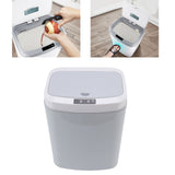 Smart Trash Can 16L Infrared Induction Button Control Manual Mute Household Automatic Trash Can with Night Light Gray - Extra Image
