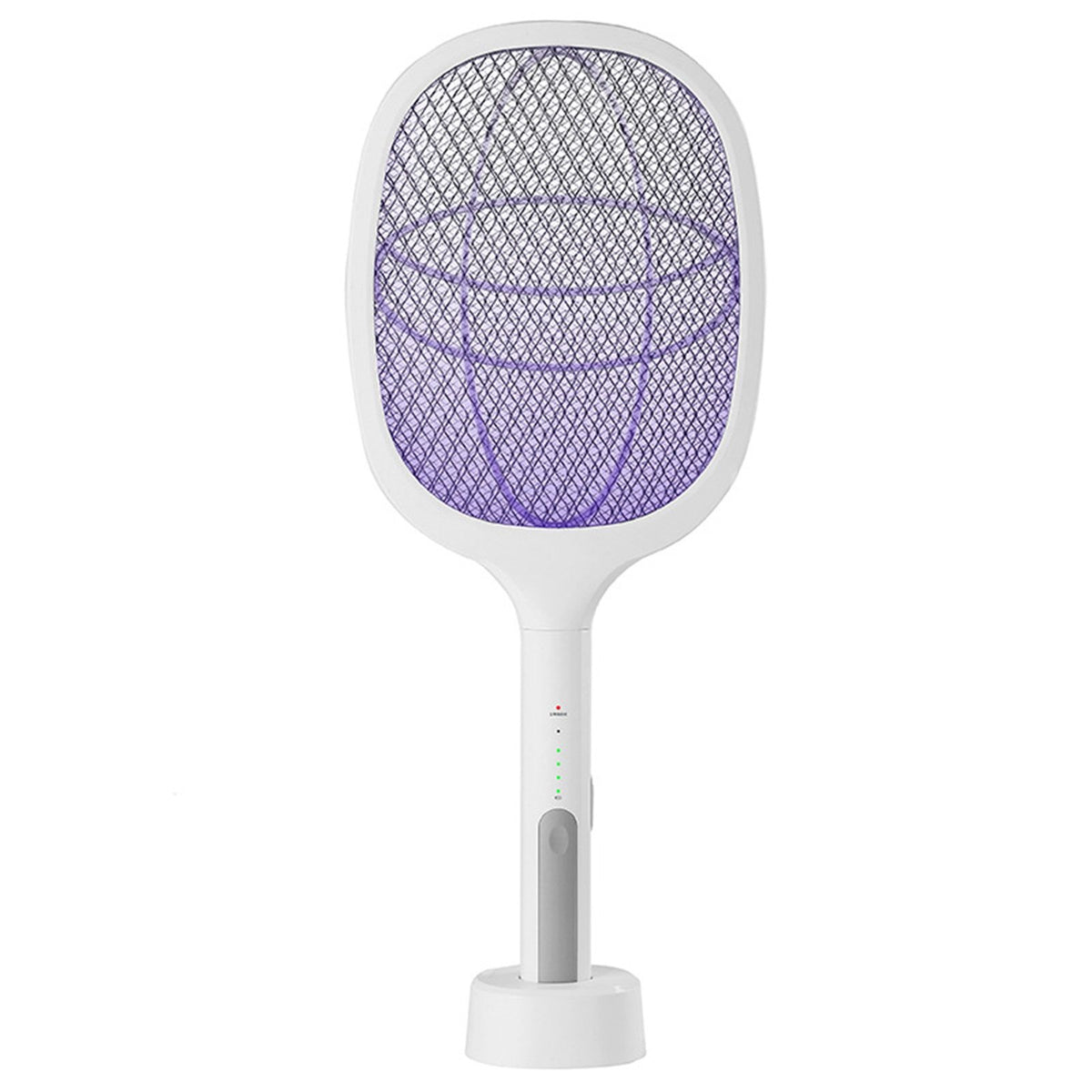 Electric Mosquito Swatter 5V 1A Rechargeable Efficient 2 in 1 Electric Mosquito Bat with LED Light for Home White