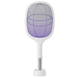Electric Mosquito Swatter 5V 1A Rechargeable Efficient 2 in 1 Electric Mosquito Bat with LED Light for Home White
