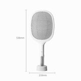 Electric Mosquito Swatter 5V 1A Rechargeable Efficient 2 in 1 Electric Mosquito Bat with LED Light for Home White