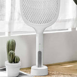 Electric Mosquito Swatter 5V 1A Rechargeable Efficient 2 in 1 Electric Mosquito Bat with LED Light for Home White - Extra Image