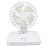 USB Desk Fan Support Wireless Phone Charging Dimmable Night Light 3 Speeds 180 Degrees Adjustable Small Desk Fan