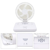 USB Desk Fan Support Wireless Phone Charging Dimmable Night Light 3 Speeds 180 Degrees Adjustable Small Desk Fan - Low Angle