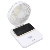 USB Desk Fan Support Wireless Phone Charging Dimmable Night Light 3 Speeds 180 Degrees Adjustable Small Desk Fan
