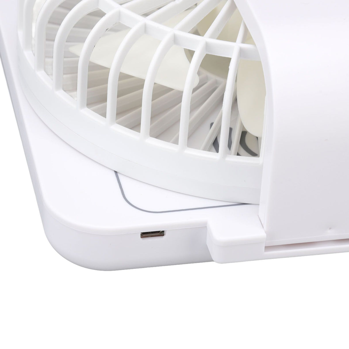 USB Desk Fan Support Wireless Phone Charging Dimmable Night Light 3 Speeds 180 Degrees Adjustable Small Desk Fan