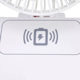 USB Desk Fan Support Wireless Phone Charging Dimmable Night Light 3 Speeds 180 Degrees Adjustable Small Desk Fan - Extra Image