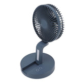 Desktop Folding Fan 3 Speeds USB Rechargeable Punch Free Electric Desktop Oscillating Fan for Home Office Blue - Top-Down View