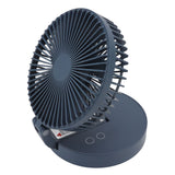 Desktop Folding Fan 3 Speeds USB Rechargeable Punch Free Electric Desktop Oscillating Fan for Home Office Blue