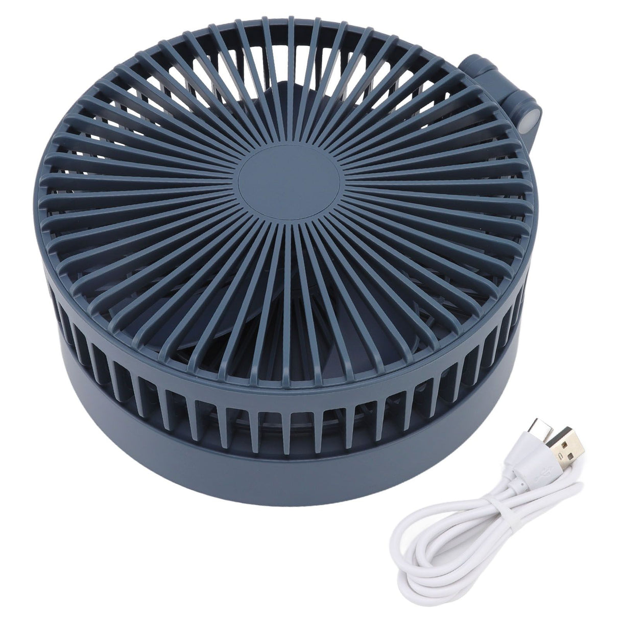 Desktop Folding Fan 3 Speeds USB Rechargeable Punch Free Electric Desktop Oscillating Fan for Home Office Blue