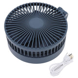 Desktop Folding Fan 3 Speeds USB Rechargeable Punch Free Electric Desktop Oscillating Fan for Home Office Blue