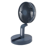 Desktop Folding Fan 3 Speeds USB Rechargeable Punch Free Electric Desktop Oscillating Fan for Home Office Blue