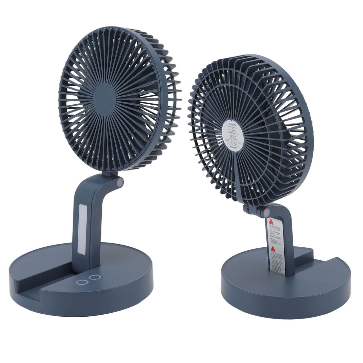 Desktop Folding Fan 3 Speeds USB Rechargeable Punch Free Electric Desktop Oscillating Fan for Home Office Blue