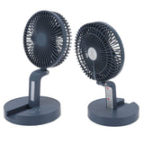 Desktop Folding Fan 3 Speeds USB Rechargeable Punch Free Electric Desktop Oscillating Fan for Home Office Blue