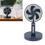 Desktop Folding Fan 3 Speeds USB Rechargeable Punch Free Electric Desktop Oscillating Fan for Home Office Blue - Extra Image