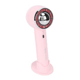Handheld Fan 3 Speeds USB Charging Strong Wind Lightweight 1200mAh Battery Portable Fan Handheld for Office Travel Pink - Front View