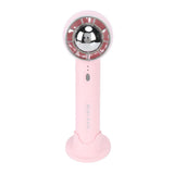Handheld Fan 3 Speeds USB Charging Strong Wind Lightweight 1200mAh Battery Portable Fan Handheld for Office Travel Pink - Close-Up Angle