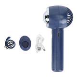 Handheld Fan 3 Speeds USB Charging Strong Wind Lightweight 1200mAh Battery Portable Fan Handheld for Office Travel Blue
