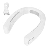 Neck Fan USB Charging 80 Holes 4000 to 5500rpm High Poly Wind Wearable Fan Portable Fan for Household Outdoor White