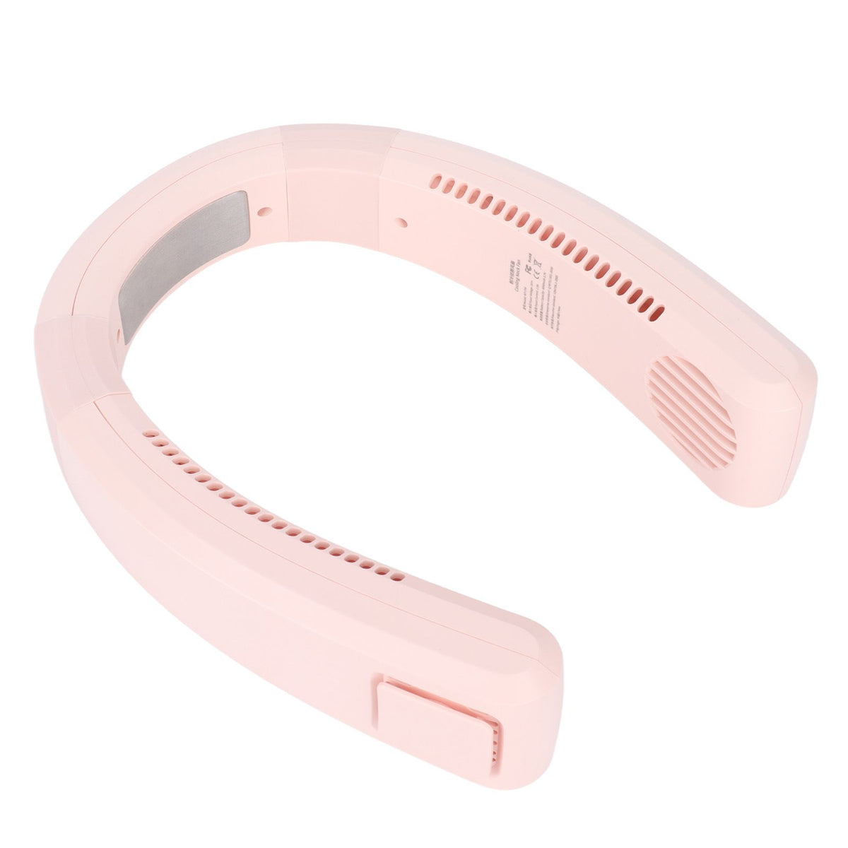 Neck Fan USB Charging 80 Holes 4000 to 5500rpm High Poly Wind Wearable Fan Portable Fan for Household Outdoor Pink