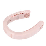Neck Fan USB Charging 80 Holes 4000 to 5500rpm High Poly Wind Wearable Fan Portable Fan for Household Outdoor Pink - 45-Degree Angle