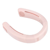 Neck Fan USB Charging 80 Holes 4000 to 5500rpm High Poly Wind Wearable Fan Portable Fan for Household Outdoor Pink - Rear View