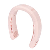 Neck Fan USB Charging 80 Holes 4000 to 5500rpm High Poly Wind Wearable Fan Portable Fan for Household Outdoor Pink - Close-Up Angle