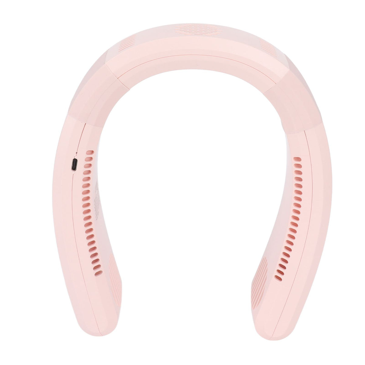 Neck Fan USB Charging 80 Holes 4000 to 5500rpm High Poly Wind Wearable Fan Portable Fan for Household Outdoor Pink