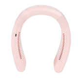 Neck Fan USB Charging 80 Holes 4000 to 5500rpm High Poly Wind Wearable Fan Portable Fan for Household Outdoor Pink