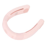 Neck Fan USB Charging 80 Holes 4000 to 5500rpm High Poly Wind Wearable Fan Portable Fan for Household Outdoor Pink