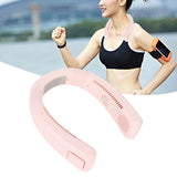 Neck Fan USB Charging 80 Holes 4000 to 5500rpm High Poly Wind Wearable Fan Portable Fan for Household Outdoor Pink - Extra Image