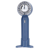 Hand Fan USB 2000mah Battery Charging Supercharged Blades Handheld Desktop Use Portable Rechargeable Fan for Travel Blue - Close-Up Angle