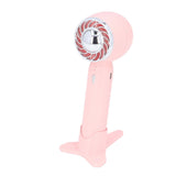 Handheld Fan USB Charging 3 Speeds 2000mAh Mini Portable Desktop Fan for Travel School Office Pink