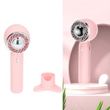 Handheld Fan USB Charging 3 Speeds 2000mAh Mini Portable Desktop Fan for Travel School Office Pink