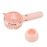 Cat Ears Handheld Fan 3 Levels USB Charging Mini Portable Handheld USB Fan for Outdoor Activities Travelling Pink - Top-Down View