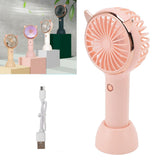 Cat Ears Handheld Fan 3 Levels USB Charging Mini Portable Handheld USB Fan for Outdoor Activities Travelling Pink - Extra Image