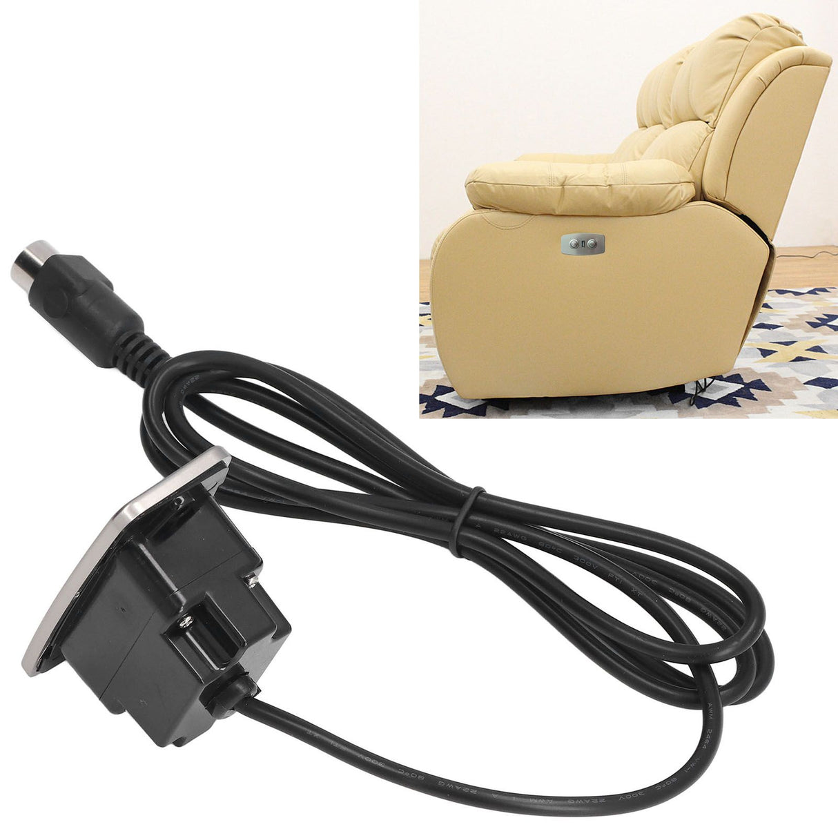 Recliner Switch USB Socket Charging Straight 5 Pin Light Free Electric Sofa Controller for Home Bedroom