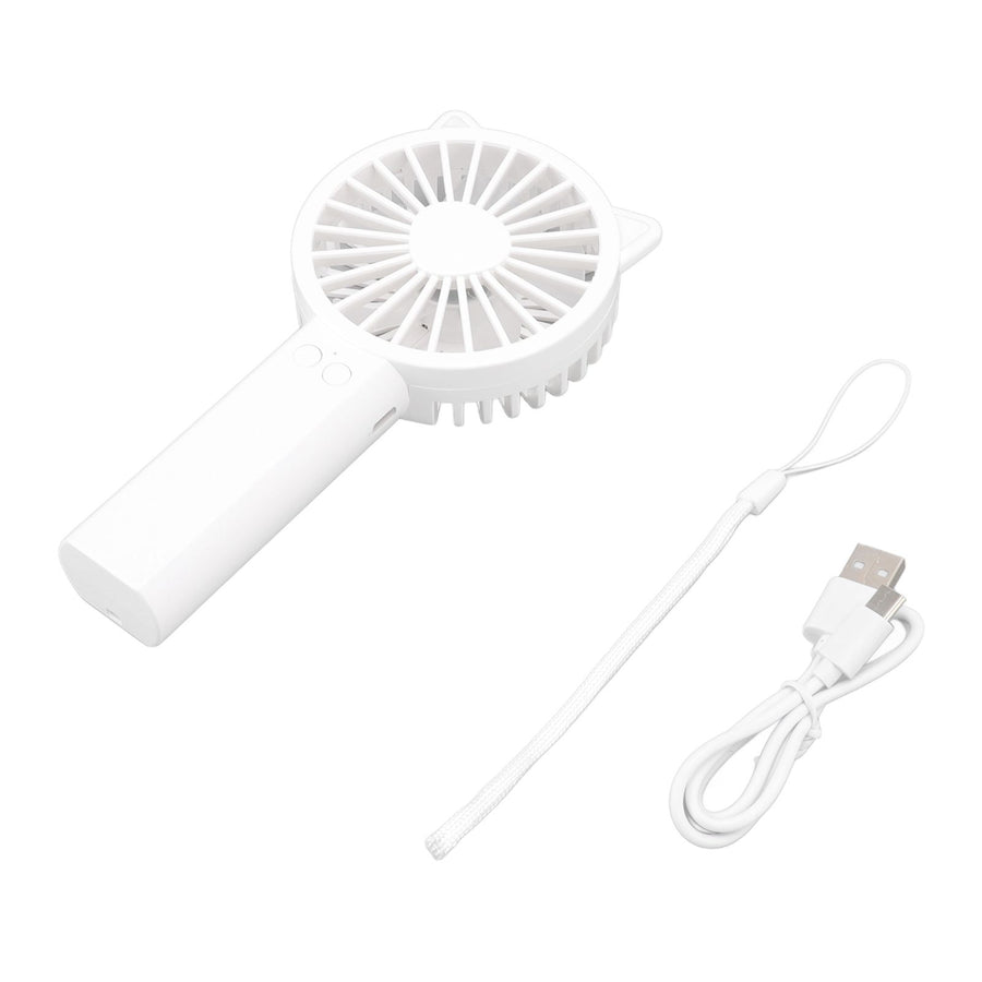 Handheld Mini Fan 3 Different Wind Speeds USB Charging Low Noise Small Fan with Light for Office Dormitory Home