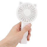 Handheld Mini Fan 3 Different Wind Speeds USB Charging Low Noise Small Fan with Light for Office Dormitory Home