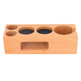Wood Coffee Filter Tamper Holder Multifunction Wooden Coffee Tamper Mat for 2.3in Coffee Machine Handle Bracket