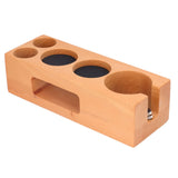 Wood Coffee Filter Tamper Holder Multifunction Wooden Coffee Tamper Mat for 2.3in Coffee Machine Handle Bracket - 45-Degree Angle